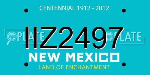 IIZ2497 New Mexico License Plate