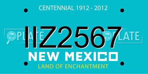 IIZ2567 New Mexico License Plate