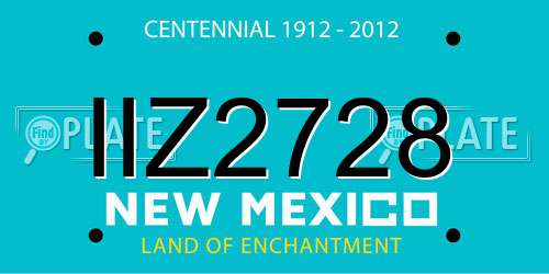 IIZ2728 New Mexico License Plate