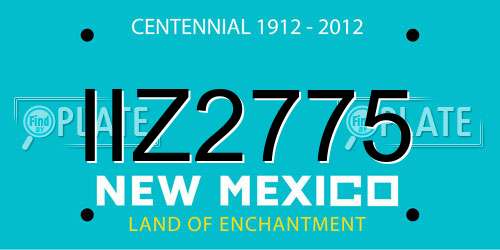 IIZ2775 New Mexico License Plate