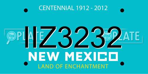 IIZ3232 New Mexico License Plate