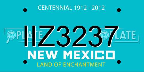 IIZ3237 New Mexico License Plate