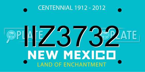 IIZ3732 New Mexico License Plate