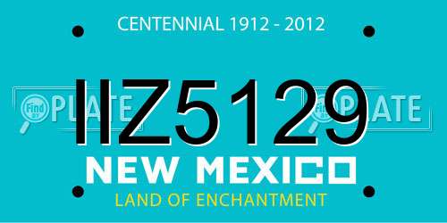IIZ5129 New Mexico License Plate
