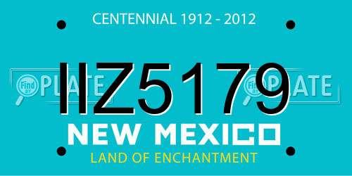 IIZ5179 New Mexico License Plate
