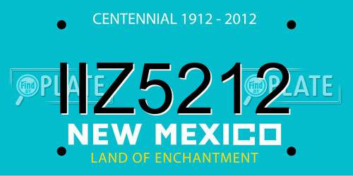 IIZ5212 New Mexico License Plate
