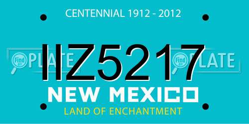 IIZ5217 New Mexico License Plate
