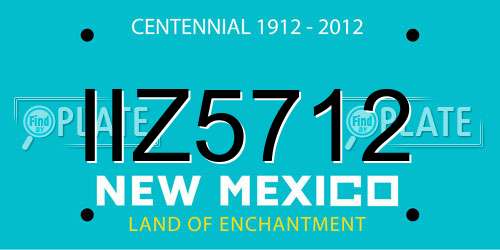 IIZ5712 New Mexico License Plate
