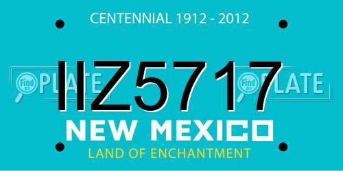 IIZ5717 New Mexico License Plate