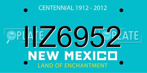 IIZ6952 New Mexico License Plate