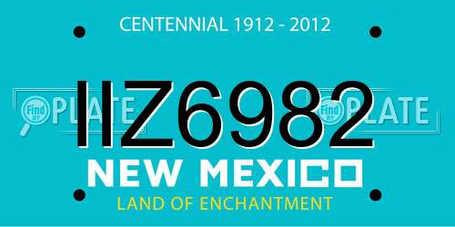 IIZ6982 New Mexico License Plate