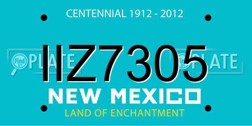 IIZ7305 New Mexico License Plate