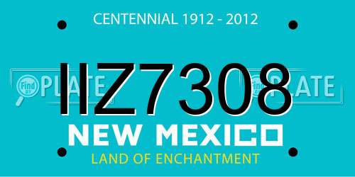 IIZ7308 New Mexico License Plate