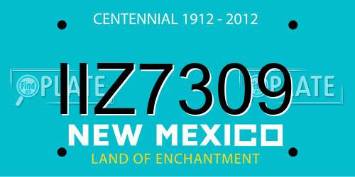 IIZ7309 New Mexico License Plate