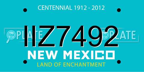 IIZ7492 New Mexico License Plate