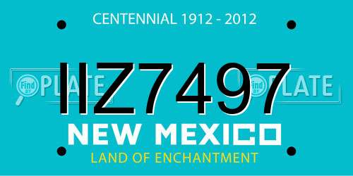 IIZ7497 New Mexico License Plate