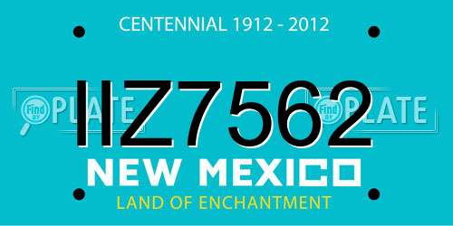 IIZ7562 New Mexico License Plate