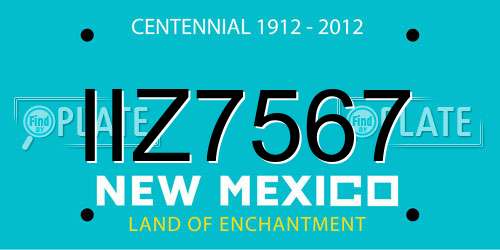 IIZ7567 New Mexico License Plate