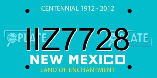 IIZ7728 New Mexico License Plate