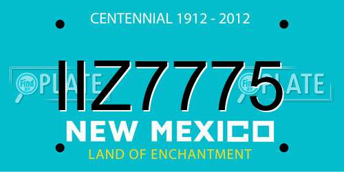IIZ7775 New Mexico License Plate