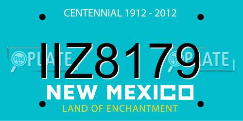 IIZ8179 New Mexico License Plate