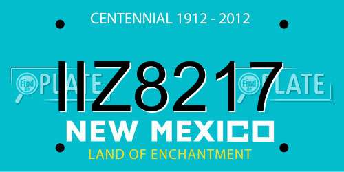 IIZ8217 New Mexico License Plate