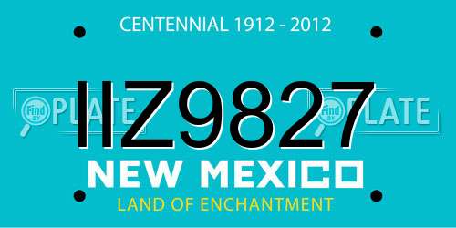 IIZ9827 New Mexico License Plate