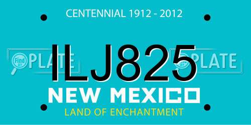 ILJ825 New Mexico License Plate