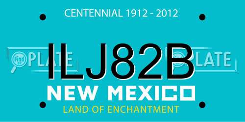 ILJ82B New Mexico License Plate