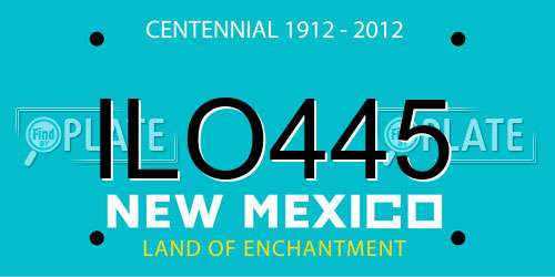 ILO445 New Mexico License Plate