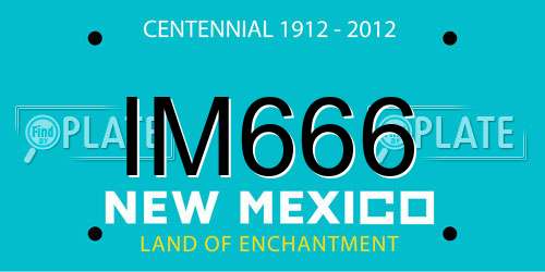 IM666 New Mexico License Plate