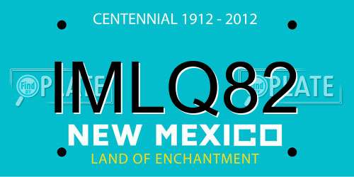 IMLQ82 New Mexico License Plate