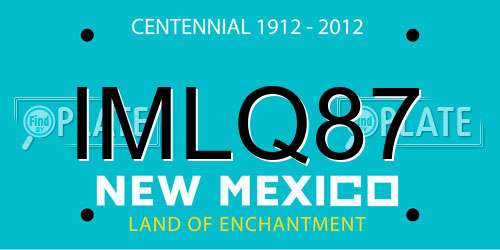 IMLQ87 New Mexico License Plate