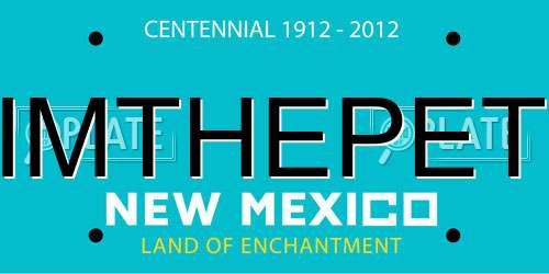 IMTHEPET New Mexico License Plate