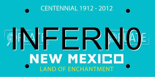 INFERN0 New Mexico License Plate