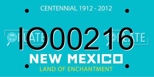 IO00216 New Mexico License Plate