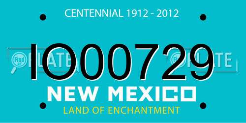 IO00729 New Mexico License Plate