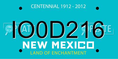 IO0D216 New Mexico License Plate