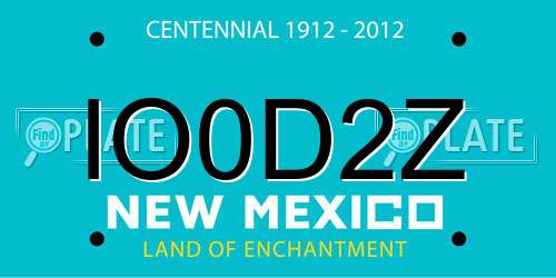 IO0D2Z New Mexico License Plate