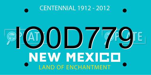 IO0D779 New Mexico License Plate