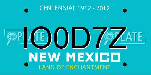 IO0D7Z New Mexico License Plate