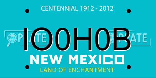 IO0H0B New Mexico License Plate