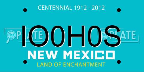IO0H0S New Mexico License Plate