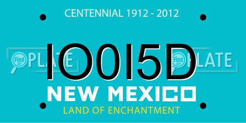 IO0I5D New Mexico License Plate