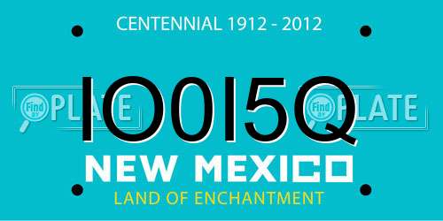 IO0I5Q New Mexico License Plate