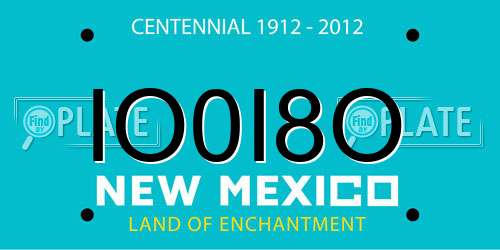 IO0I8O New Mexico License Plate