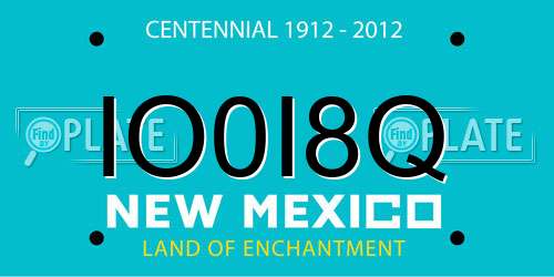 IO0I8Q New Mexico License Plate
