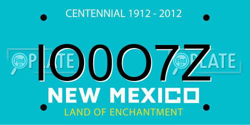IO0O7Z New Mexico License Plate