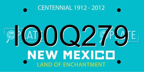 IO0Q279 New Mexico License Plate