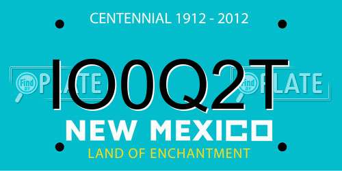 IO0Q2T New Mexico License Plate